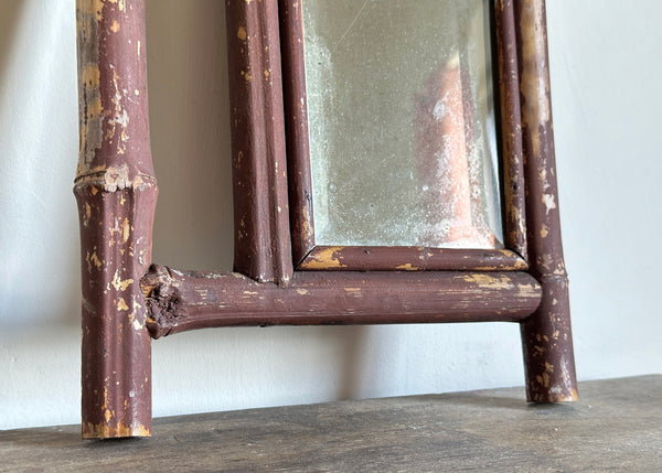 Vintage Bamboo Frame Mirror