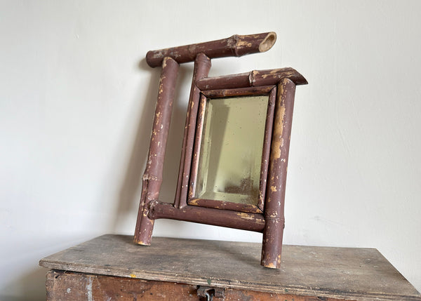 Vintage Bamboo Frame Mirror