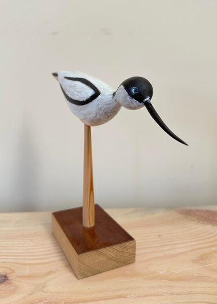 Hand Carved Avocet Sculpture