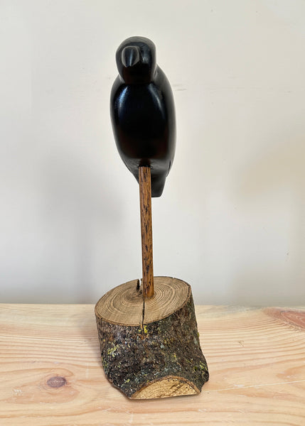 Hand Carved Crow Sculpture