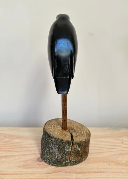 Hand Carved Crow Sculpture