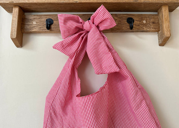 Repurposed Gingham Bow Bow Bag