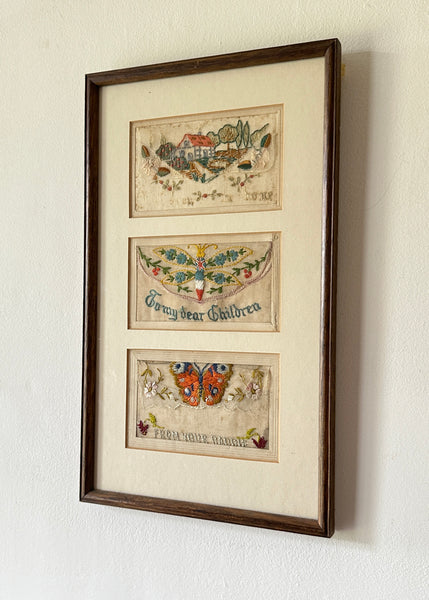 Embroidered Silk Postcard Set