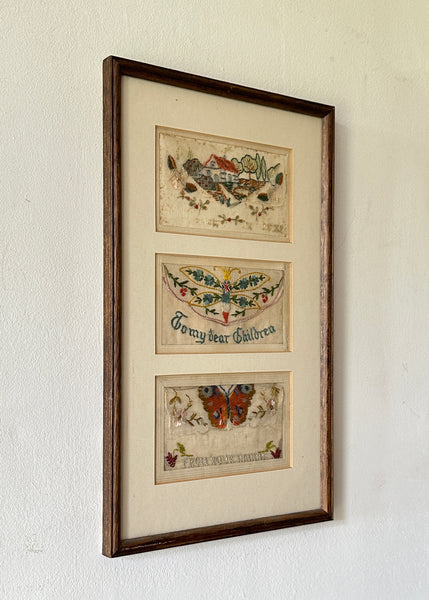 Embroidered Silk Postcard Set