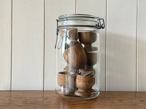 9 Egg Cups & French Canning Jar