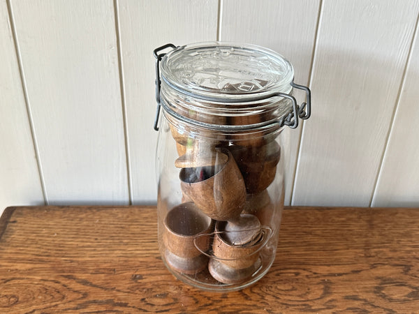 9 Egg Cups & French Canning Jar