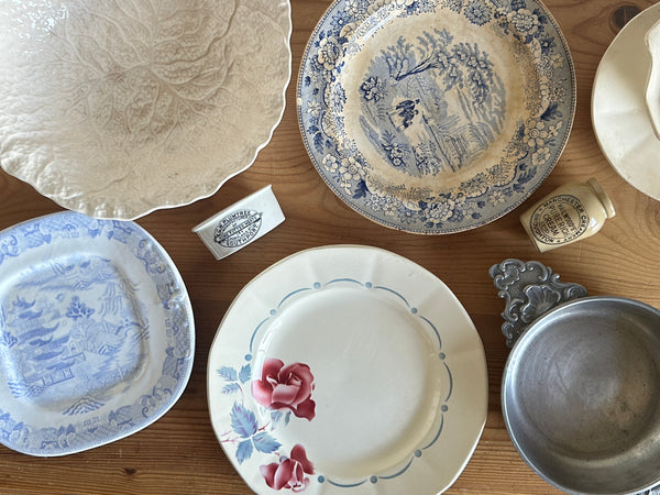 French Plate & Bowl, Digoin Sarreguemines