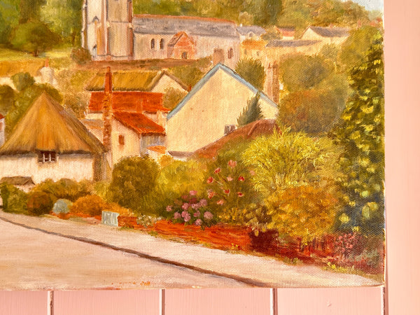 Pretty Village Oil Painting
