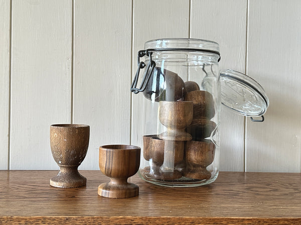 9 Egg Cups & French Canning Jar