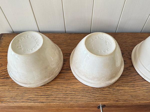 x 3 Tea Stained Pudding Bowls