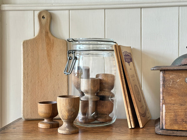 9 Egg Cups & French Canning Jar