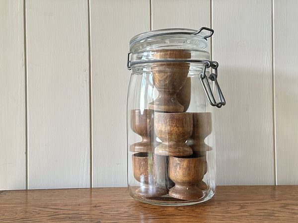 9 Egg Cups & French Canning Jar