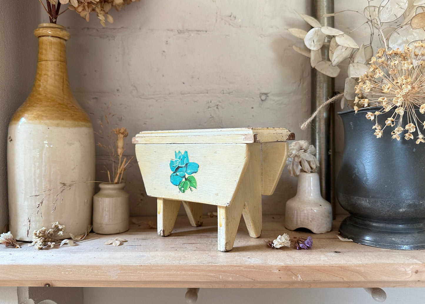 Wooden Stool Money Box