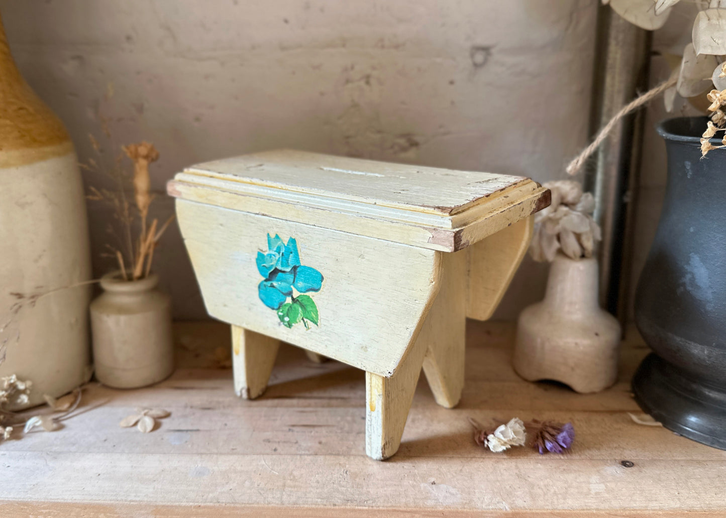 Wooden Stool Money Box