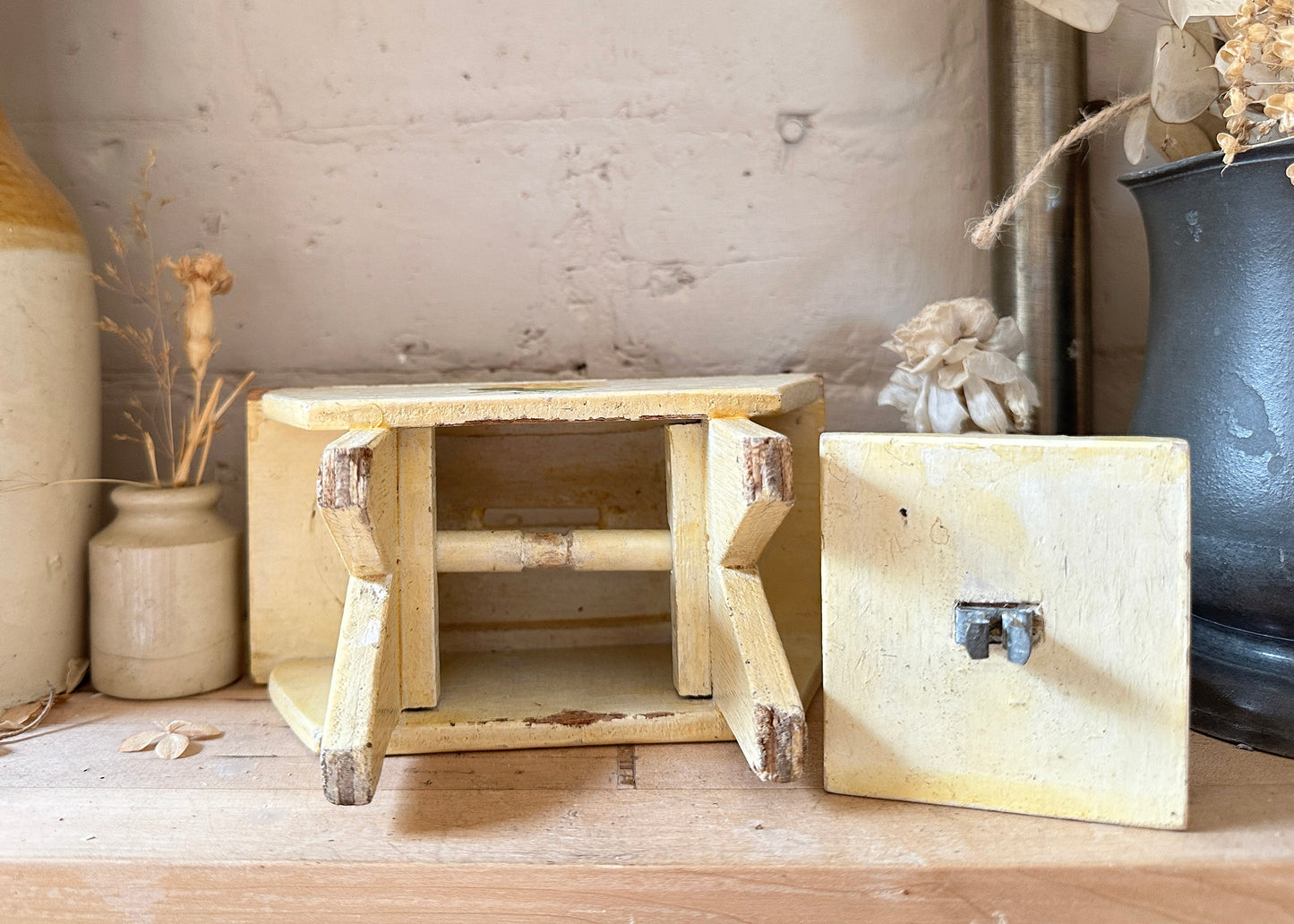 Wooden Stool Money Box