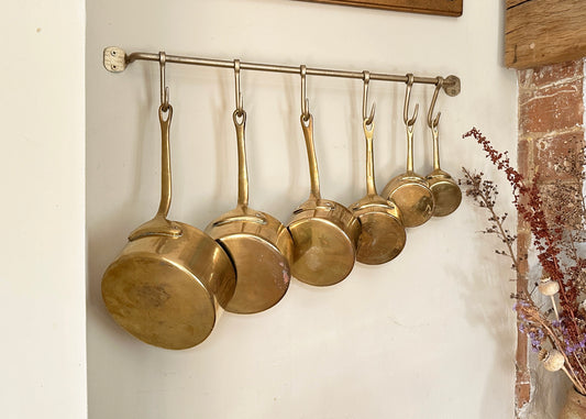 Set of 6 Brass Graduated Pans