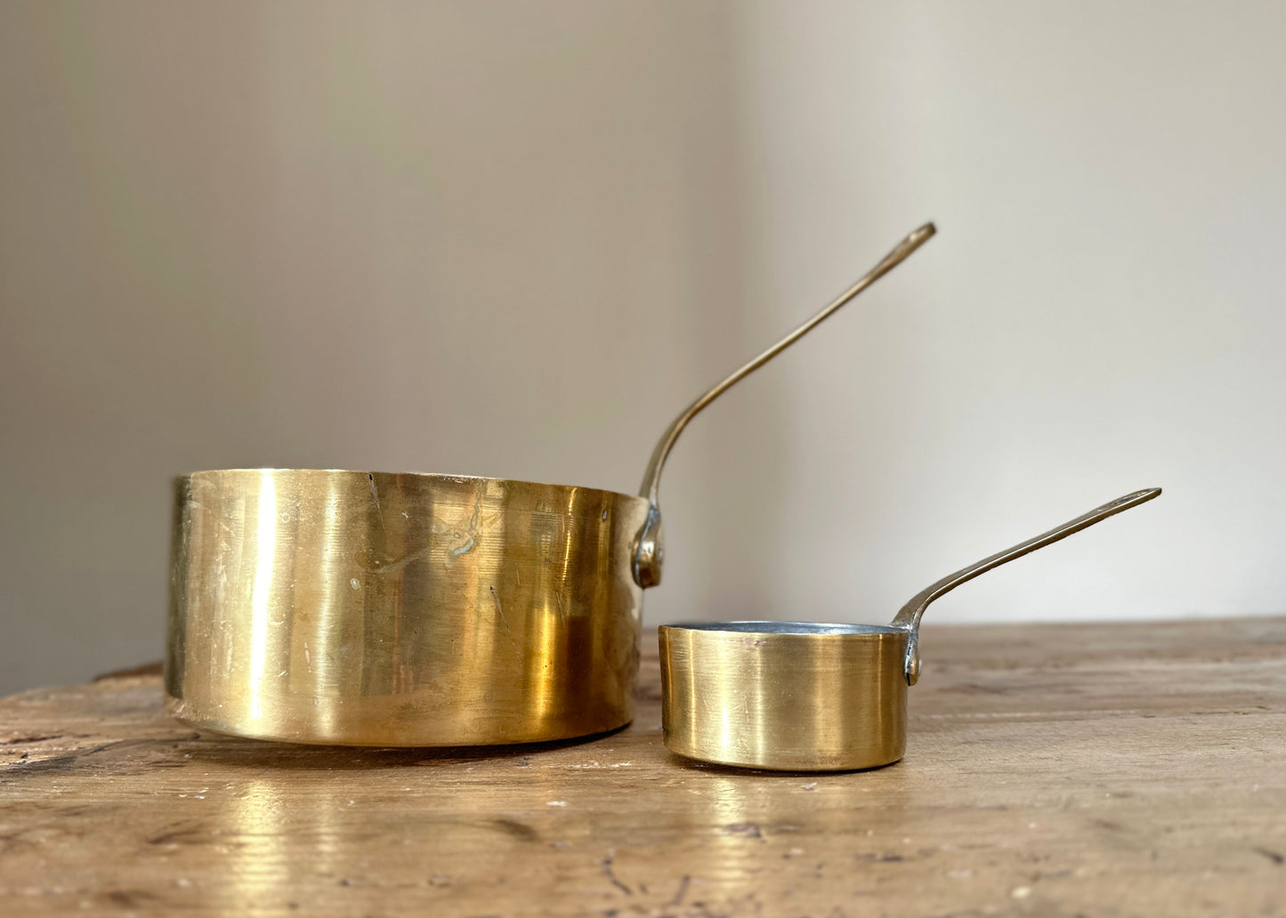 Set of 6 Brass Graduated Pans