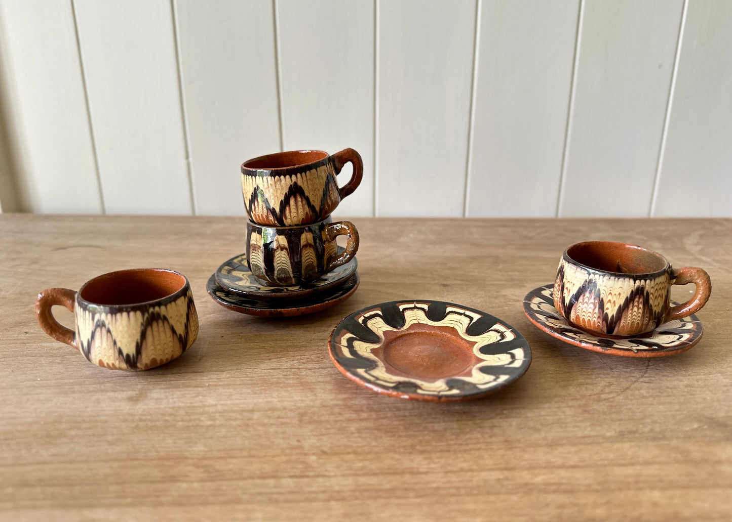 4x Bulgarian Pottery Espresso Cups