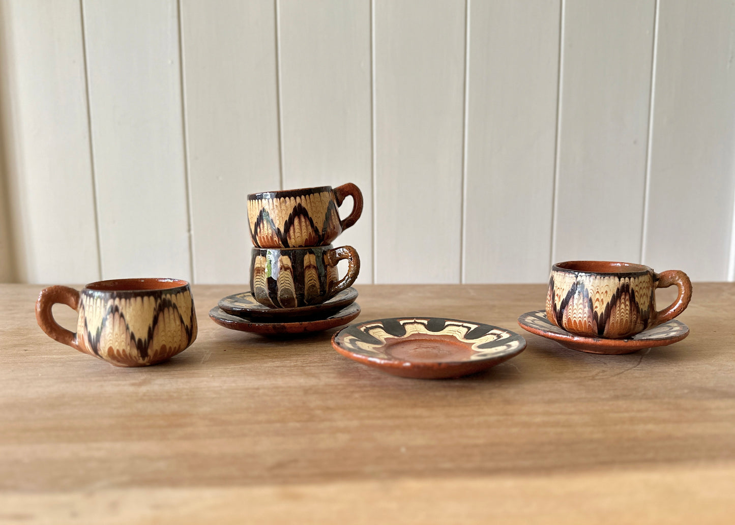 4x Bulgarian Pottery Espresso Cups