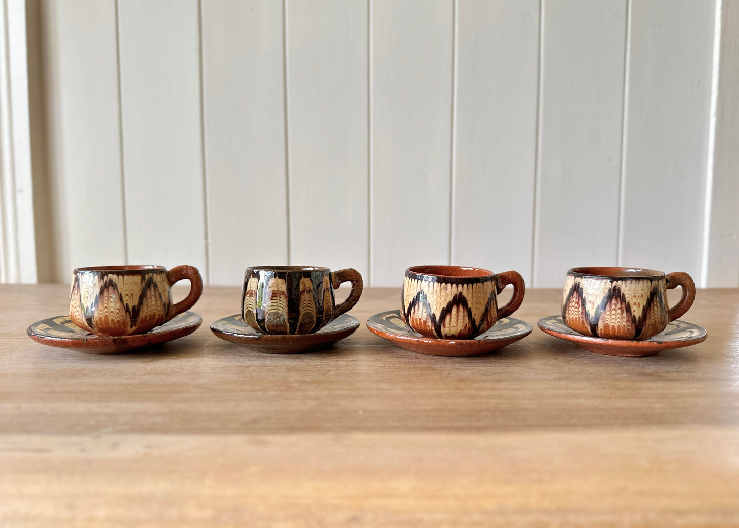 4x Bulgarian Pottery Espresso Cups