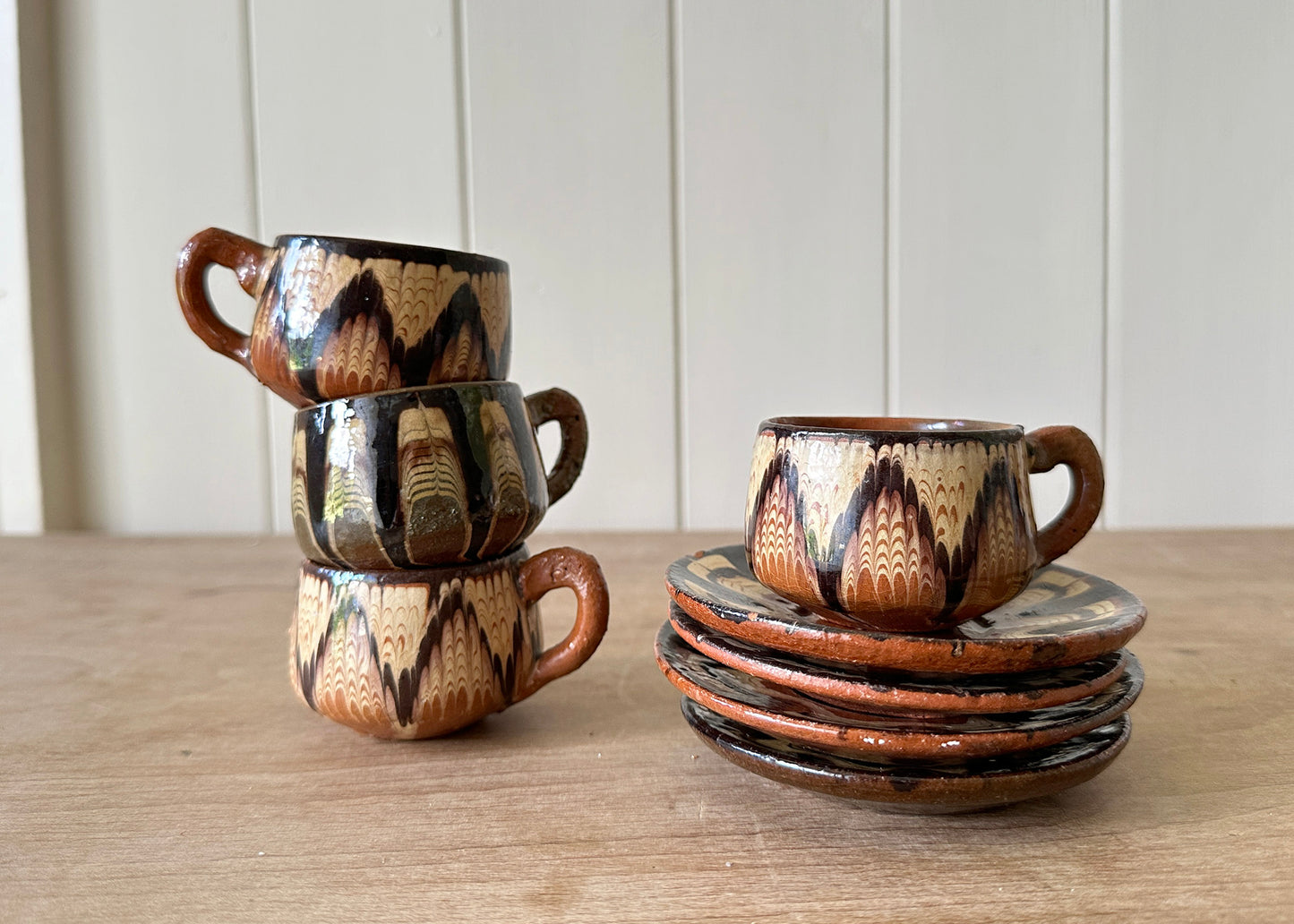 4x Bulgarian Pottery Espresso Cups