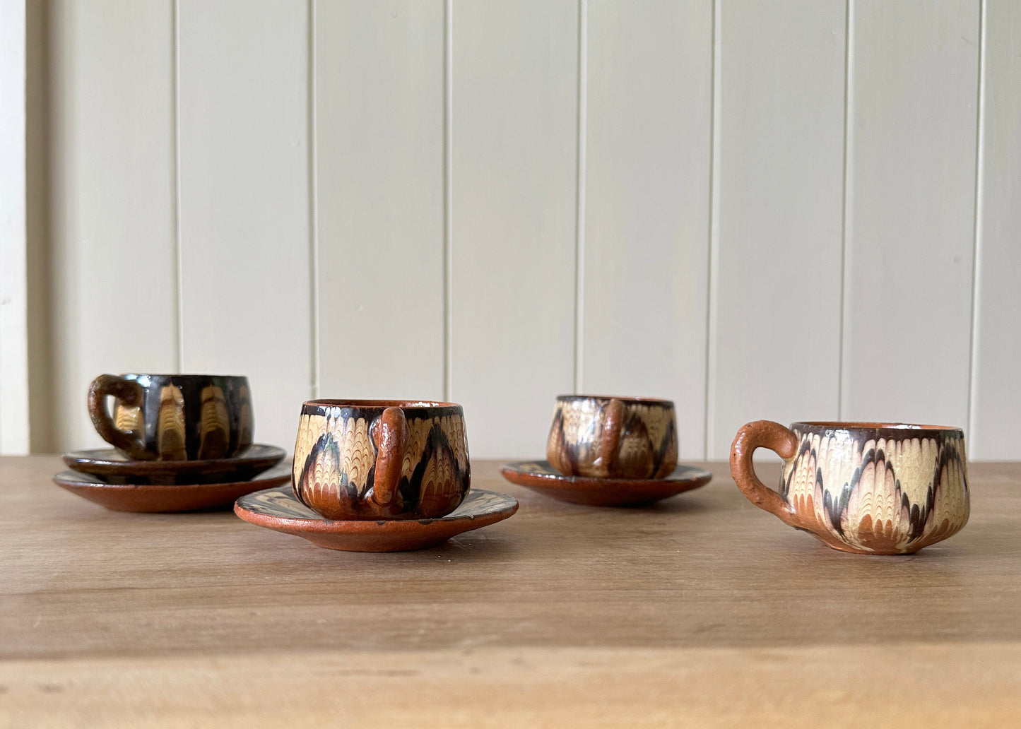 4x Bulgarian Pottery Espresso Cups