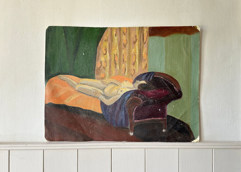 Female Nude on Sofa Oil Painting