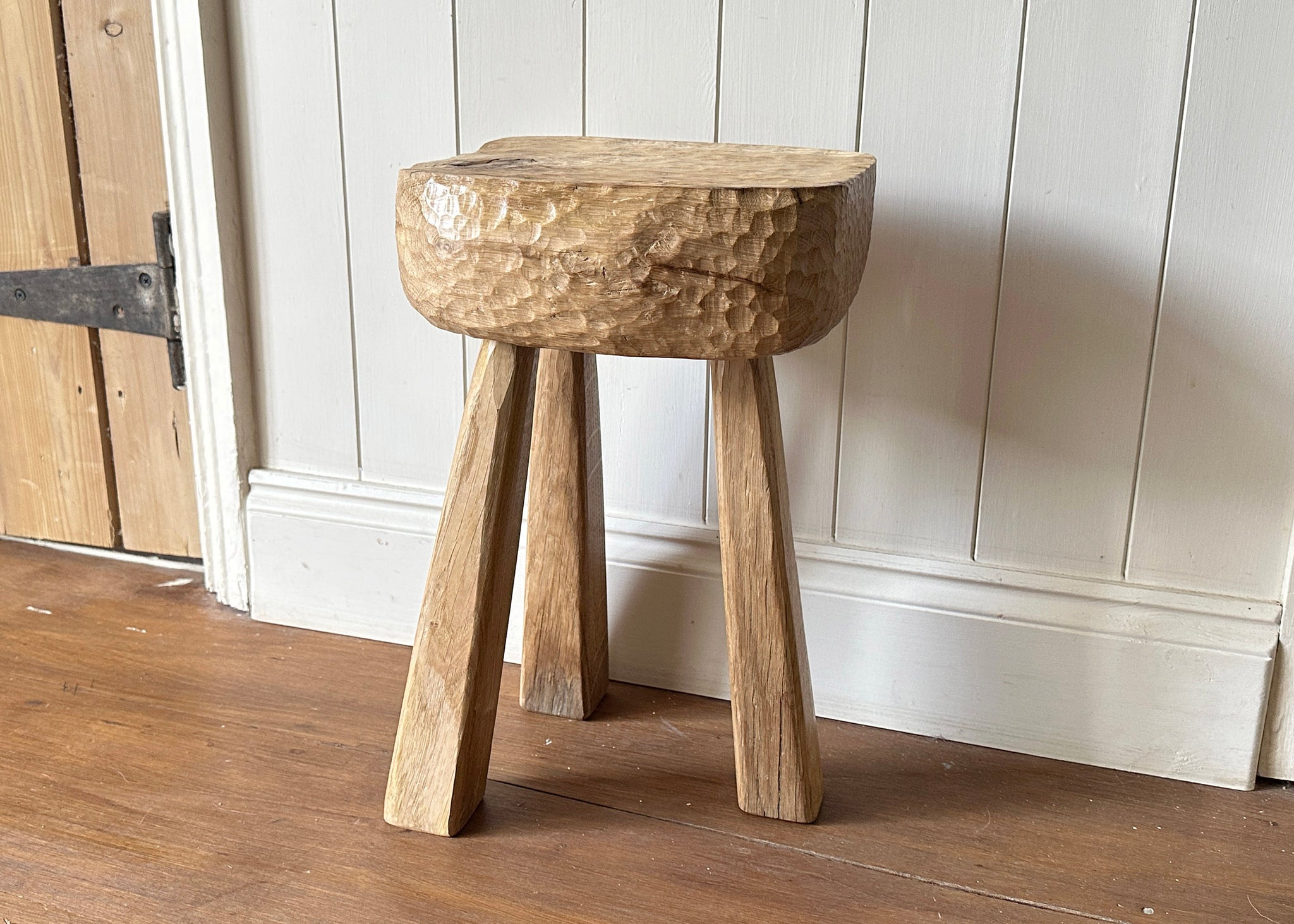Carved Oak Foot Stool - Made by Alan