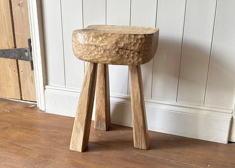 Carved Oak Foot Stool - Made by Alan
