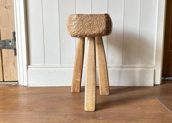 Carved Oak Foot Stool - Made by Alan