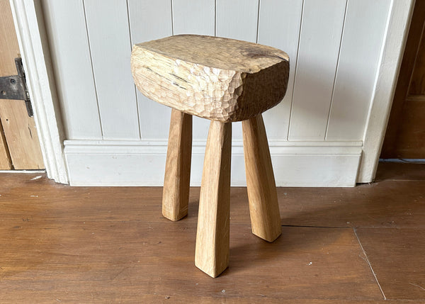 Carved Oak Foot Stool - Made by Alan