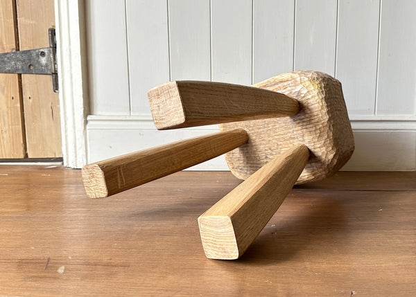Carved Oak Foot Stool - Made by Alan