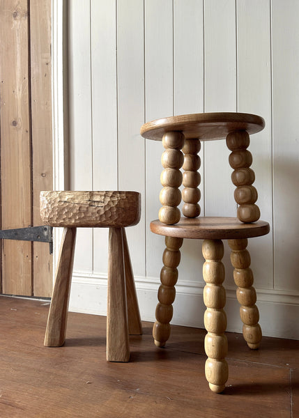 Carved Oak Foot Stool - Made by Alan