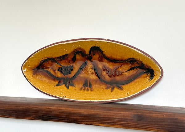 Slipware Birds Oval Dish