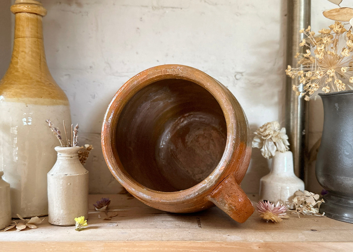 French Stoneware Jug, Confit Pot