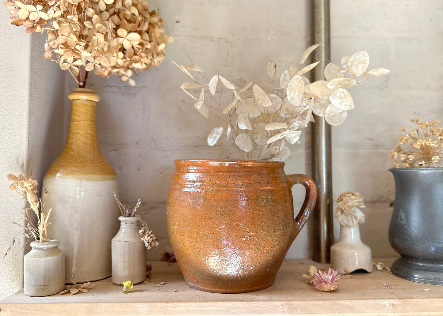 French Stoneware Jug, Confit Pot