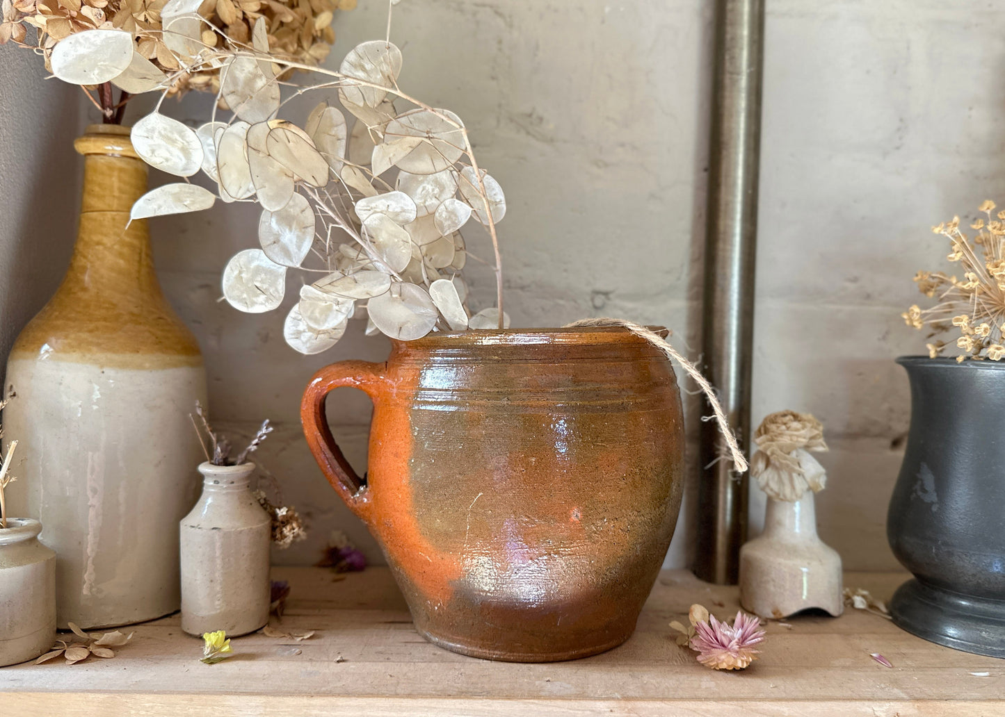 French Stoneware Jug, Confit Pot