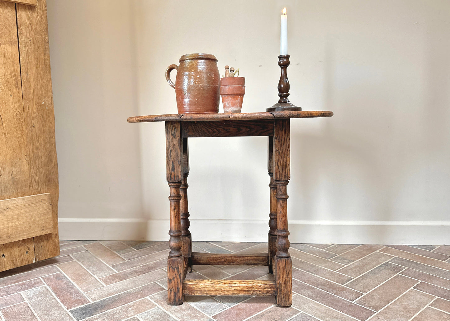 Drop Leaf Oak Side Table