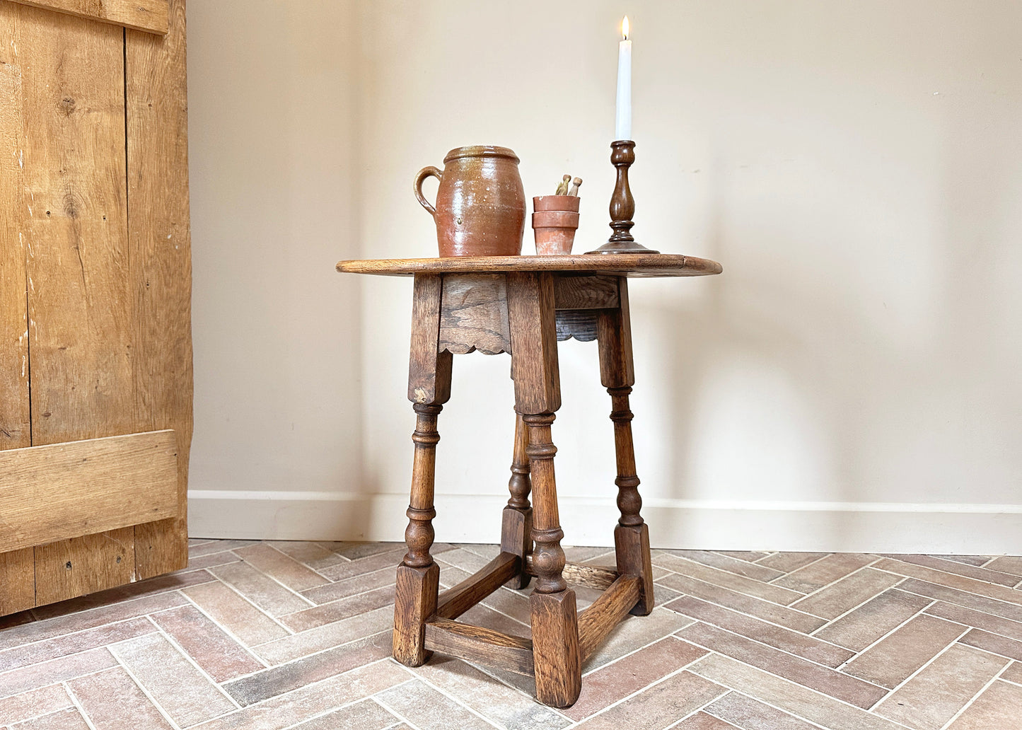 Drop Leaf Oak Side Table