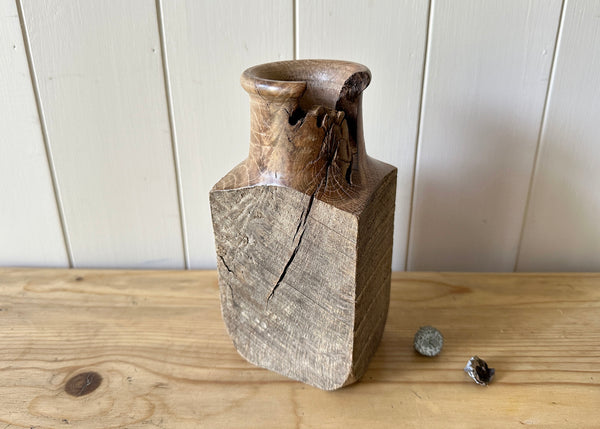 Hand Turned Oak Bottle- Made by Alan