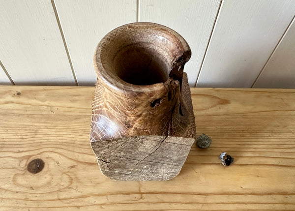 Hand Turned Oak Bottle- Made by Alan