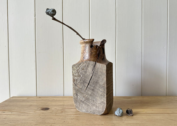 Hand Turned Oak Bottle- Made by Alan