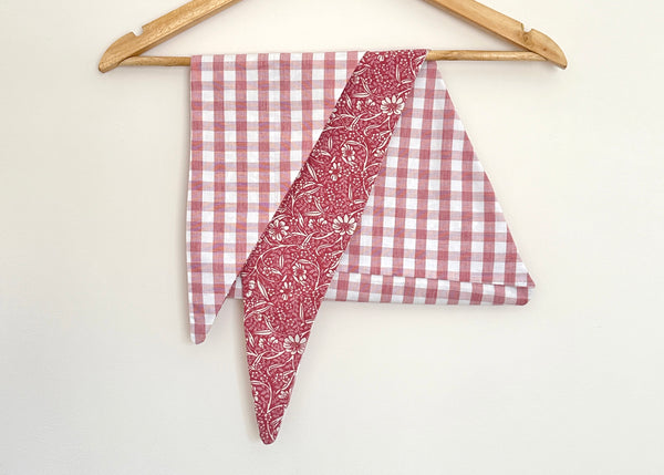Red Gingham Triangle Scarf