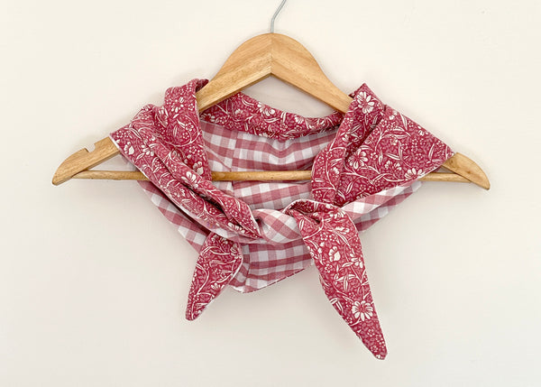 Red Gingham Triangle Scarf