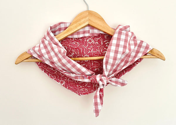 Red Gingham Triangle Scarf