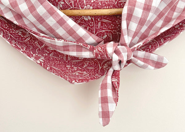 Red Gingham Triangle Scarf