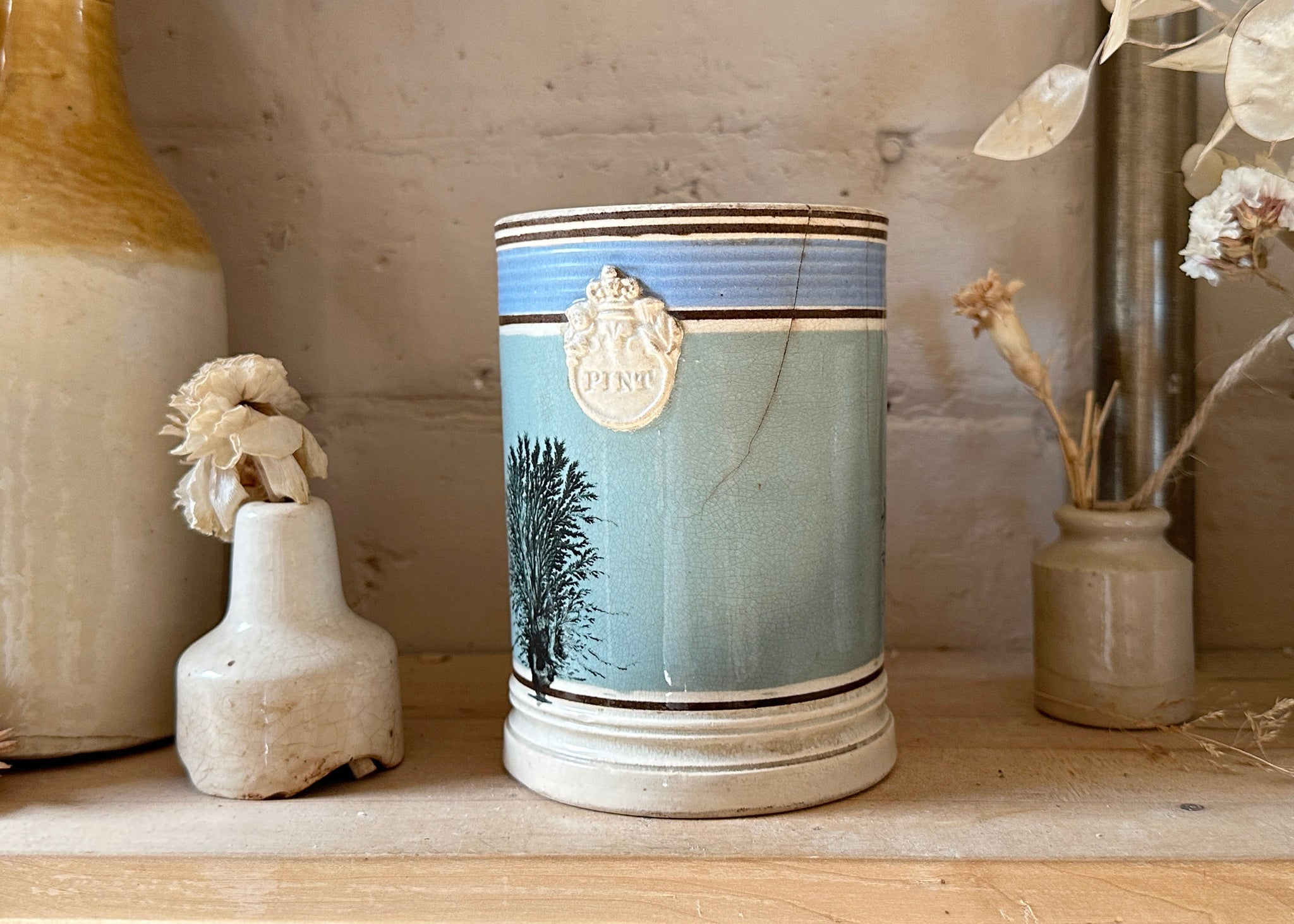 Mochaware PINT Mug, 1840s