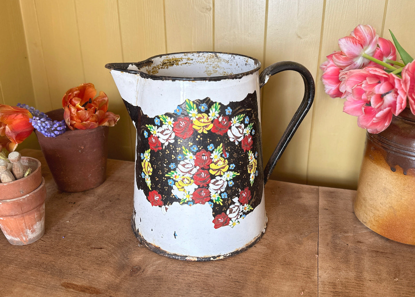 Enamel Canal Art Pitcher