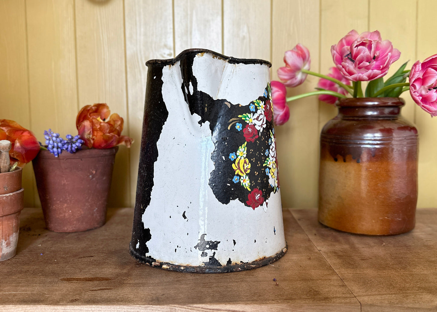 Enamel Canal Art Pitcher