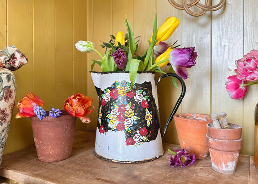 Enamel Canal Art Pitcher